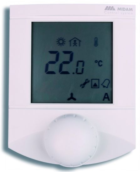 MIDAM - Bezdrátový pokojový ovladač s měřením CO2 - MIDAM WRU90001